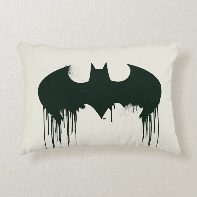 Batman Symbol | Spraypaint Logo Decorative Pillow (Front)