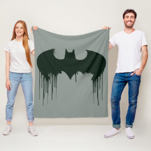 Batman Symbol   Spraypaint Logo Fleece Blanket