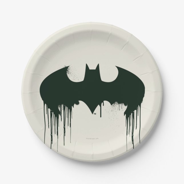 Batman Symbol | Spraypaint Logo Paper Plates (Front)