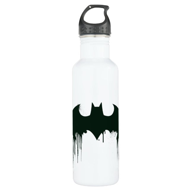 Batman Symbol | Spraypaint Logo Stainless Steel Water Bottle (Front)