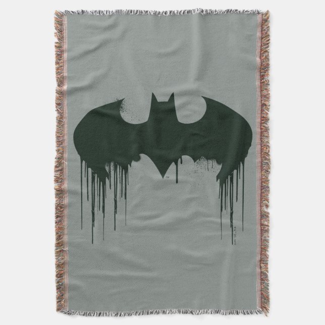 Batman Symbol | Spraypaint Logo Throw Blanket (Front Vertical)