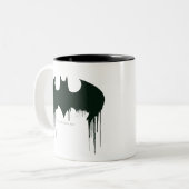 Batman Symbol | Spraypaint Logo Two-Tone Coffee Mug (Front Left)