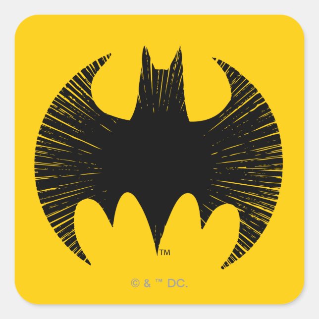 Batman Symbol | Streak Logo Square Sticker (Front)