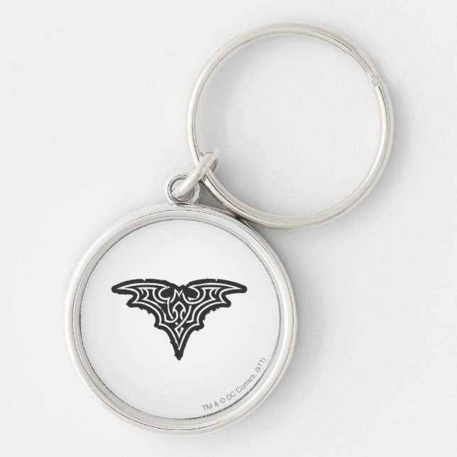 Batman Symbol | Urban Black White Logo Keychain (Front)
