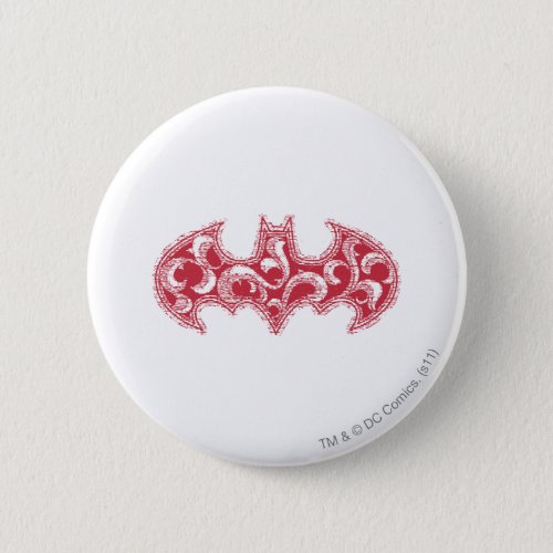 Batman Symbol  Urban Legends Red Waves Logo Pinback Button