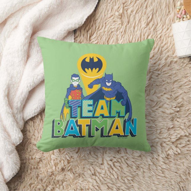Batman | Team Batman & Robin Throw Pillow (Blanket)