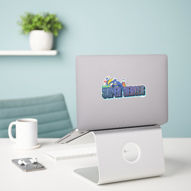 Batman | Team Super Heroes Sticker (Laptop On Desk)