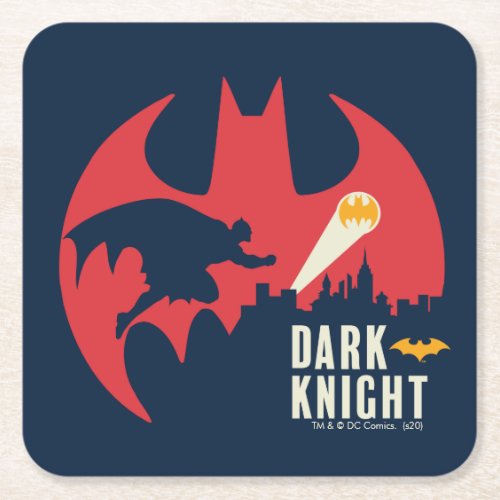 Batman The Dark Knight Bat Logo Square Paper Coaster