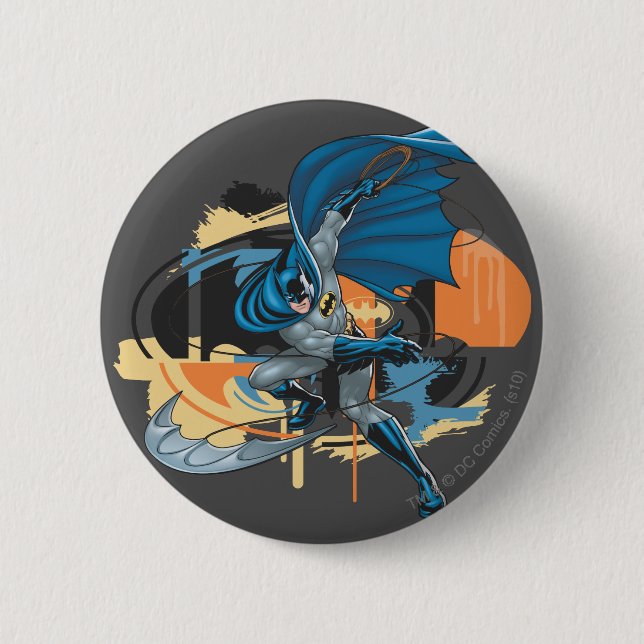 Batman Throw Pinback Button (Front)