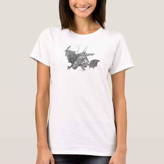 Batman Throwing Batarangs Drawing T-Shirt | Zazzle