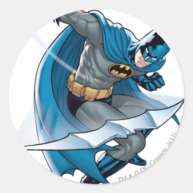 Batman Throwing Star Classic Round Sticker (Front)