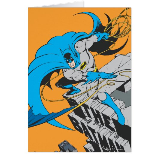 Batman Throws Batarang on Rooftop Cards (Front)