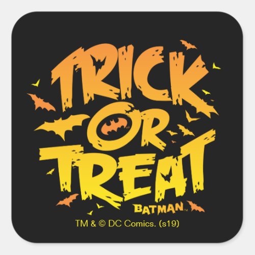 Batman  Trick or Treat Square Sticker