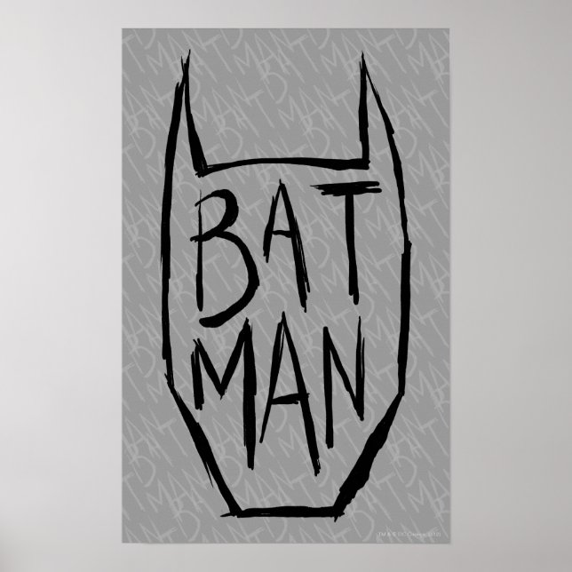 Batman Type in Head Poster (Front)