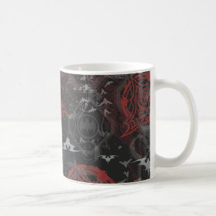 Batman Urban Legends - Bat Stamp Pattern Black/Red Coffee Mug
