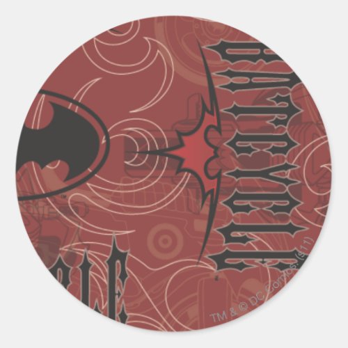 Batman Urban Legends _ Batcycle Pattern RedBlack Classic Round Sticker