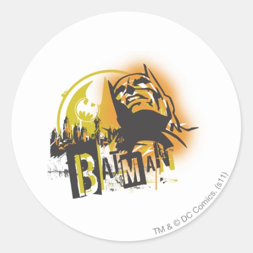 Batman Urban Legends _ Batman Stencil Classic Round Sticker