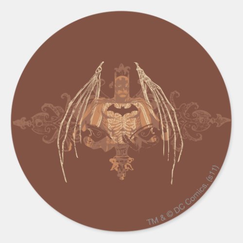 Batman Urban Legends _ Brown Bat Wings Classic Round Sticker