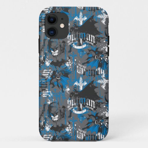 Batman Urban Legends _ Caped Crusader Pattern Blue iPhone 11 Case