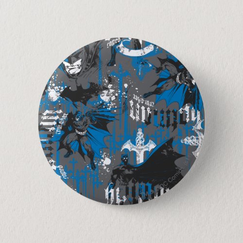 Batman Urban Legends _ Caped Crusader Pattern Blue Pinback Button