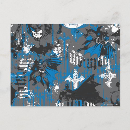 Batman Urban Legends _ Caped Crusader Pattern Blue Postcard