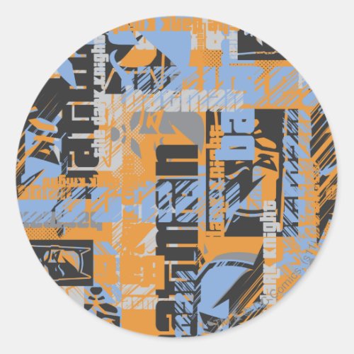 Batman Urban Legends _ Dark Night Text Orange Classic Round Sticker