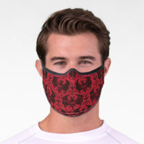 Batman Urban Legends - Goth Bat Pattern Red/Black Premium Face Mask