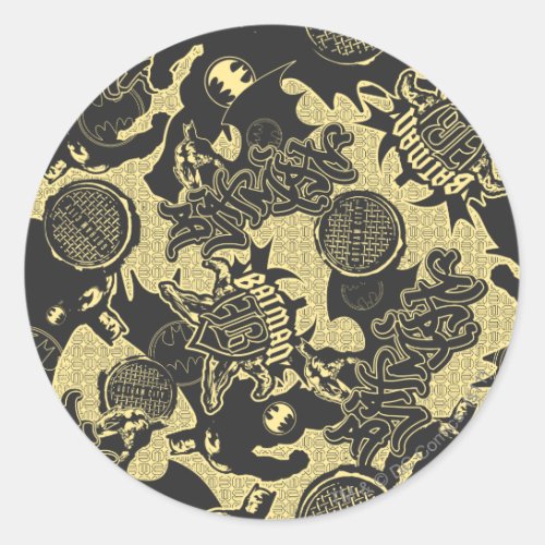 Batman Urban Legends _ Graffiti Textile Yellow Classic Round Sticker