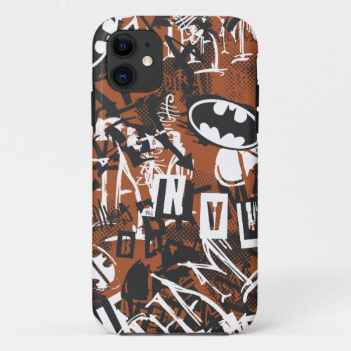 Batman Urban Legends _ Grunge Logo Pattern 2 Brown iPhone 11 Case