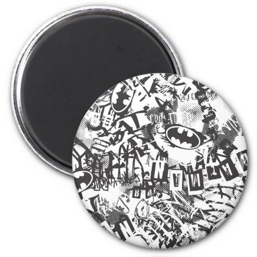 Batman Urban Legends _ Grunge Logo Pattern 2 BW Magnet