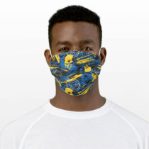Batman Urban Legends - Head Pattern 2 Blue/Yellow Adult Cloth Face Mask
