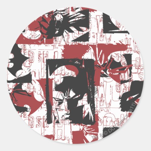 Batman Urban Legends _ Mask  Fist Stamp Red Classic Round Sticker