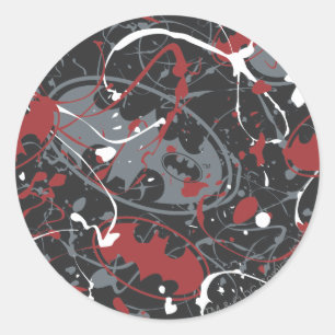 Batman Urban Legends - Paint Splatter Logo Pattern Classic Round Sticker