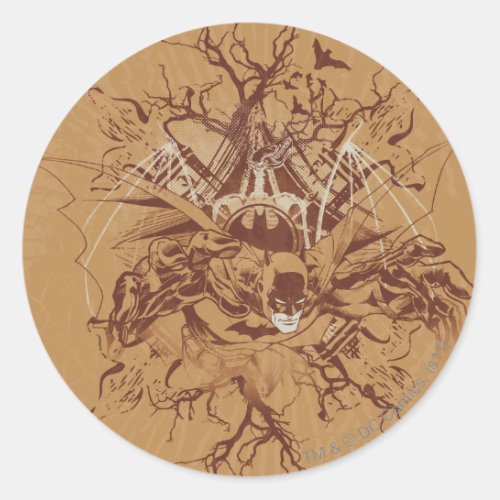 Batman Urban Legends _ TanBrown Organic Batman Classic Round Sticker