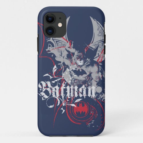 Batman Urban Legends _ Wings Red on Blue iPhone 11 Case