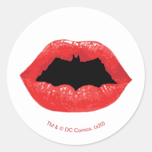Batman Valentine  Bat Lips Classic Round Sticker