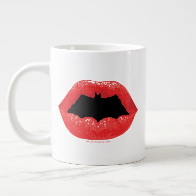 Batman Valentine | Bat Lips Giant Coffee Mug (Left)