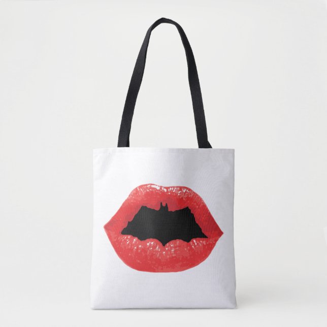 Batman Valentine | Bat Lips Tote Bag (Front)
