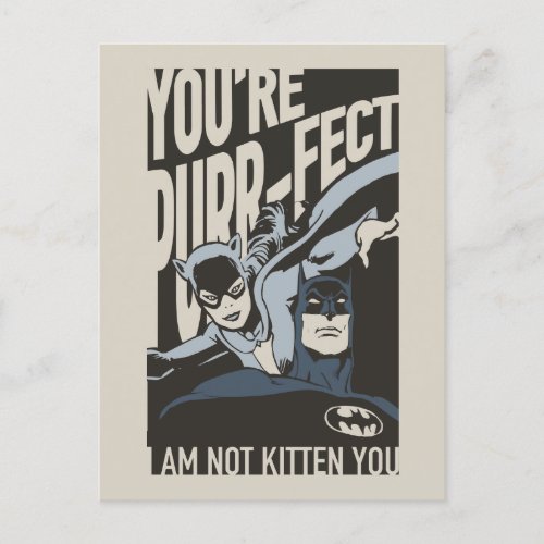 Batman Valentine  Catwoman _ Youre Purr_fect Holiday Postcard