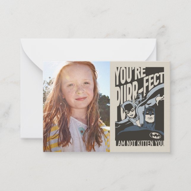 Batman Valentine | Catwoman - You're Purr-fect Note Card (Front)