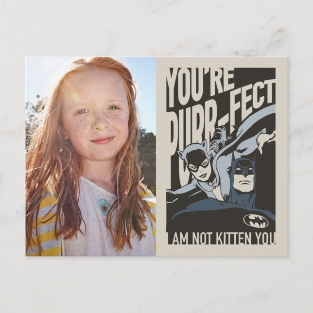 Batman Valentine | Catwoman - You're Purr-fect Postcard (Front)