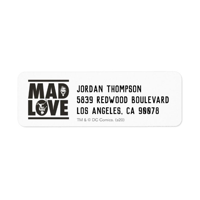 Batman Valentine | Joker & Harley - Mad Love Label (Front)