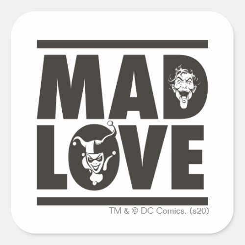 Batman Valentine  Joker  Harley _ Mad Love Square Sticker