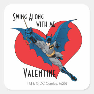 Batman Valentine Swing Along With Me Square Sticker