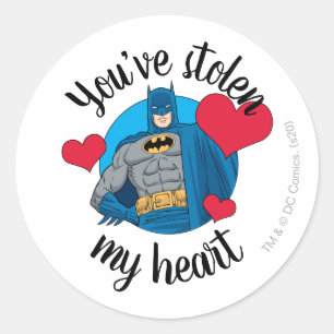 Batman Valentine You've Stolen My Heart Classic Round Sticker