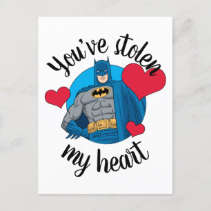 Batman Valentine You've Stolen My Heart Holiday Postcard