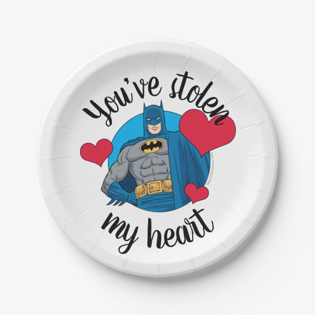 Batman Valentine | You've Stolen My Heart Paper Plates (Front)