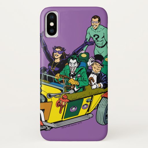 Batman Villains In Jokermobile iPhone X Case