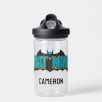 Batman | Vintage Blue Black Logo | Add Your Name Water Bottle