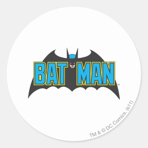 Batman  Vintage Blue Black Logo Classic Round Sticker